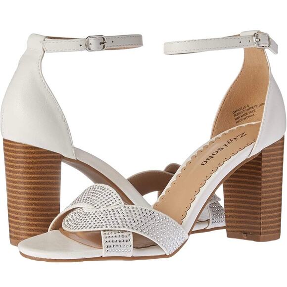 ZIGI SOHO Womens Garcelle Round Toe Block Heel Sandals Size 10 White - Picture 13 of 13